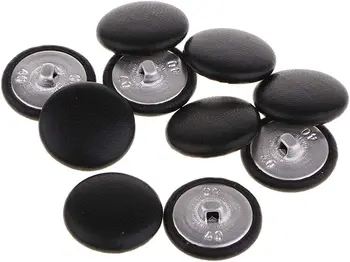  10шт кнопок, обтянутых искусственной кожей, черного цвета, 25 мм
