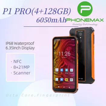  PHONEMAX P1 PRO 4G Прочный Смартфон на базе Android 10 Со Сканером Honeywell 6050 мАч 6,35 