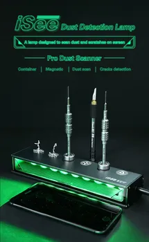  Qianli iSee Профессиональная светодиодная лампа для обнаружения пыли, лампа для проверки отпечатков пальцев и царапин на ЖК-экране, зеленая лампа для УФ-отверждения