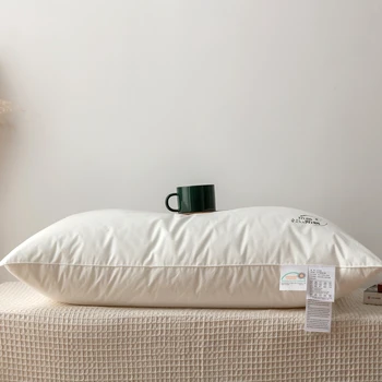  Хит продаж, новый стиль, антибактериальная и устойчивая к клещам пуховая подушка из чистого хлопка, гостиничная подушка для шейки матки, домашняя подушка для сна