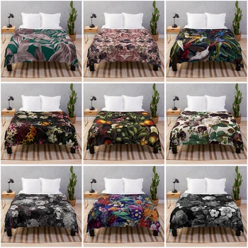  Покрывало, покрывало для дивана, коралиновое флисовое одеяло, охлаждающее одеяло, изготовленные на заказ декоративные одеяла для кровати, плед, цветок, птица, растение