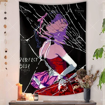  Художественный плакат, Гобелен, Декор стен в стиле аниме, Гобелен Манги, Эстетическая иллюстрация, украшение фона для домашней спальни