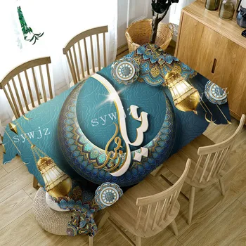  Ресторанная кухня, прямоугольная скатерть, украшения для стола, праздник Рамадан, домашний мусульманский исламский фестиваль, украшения для вечеринок