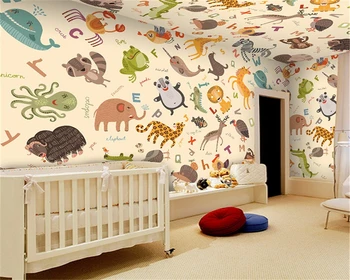  Обои beibehang 3d обои для спальни с животными фон индивидуальность мультфильм детская комната фон детской спальни стена