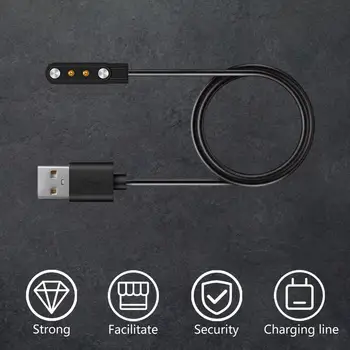  Магнитный зарядный кабель USB для смарт-часов W26, портативный 60-сантиметровый 2-контактный магнитный шнур для быстрого зарядного устройства для смарт-браслета