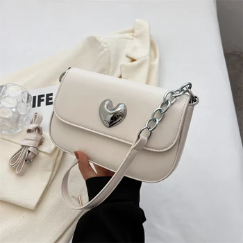  Сумки через плечо HOCODO Heart для женщин 2023, новая модная кожаная сумка на цепочке, женская сумка-мессенджер, сумки с клапаном для женщин