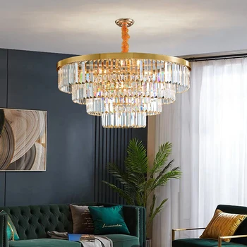  Современная хрустальная люстра для гостиной для спальни с покрытием Glod LED Cristal Luster Роскошное украшение дома