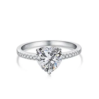  кольцо из стерлингового серебра 925 пробы, женское дизайнерское чувство, нишевое сердце, кольцо с высокоуглеродистым бриллиантом, модные легкие роскошные ювелирные изделия