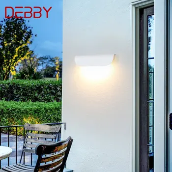  Современные настенные светильники DEBBY в простом белом стиле, светодиодные IP65, водонепроницаемые, рядом с подсветкой для наружных и внутренних балконных лестниц.