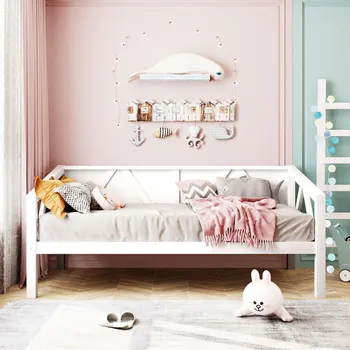  Мебель для спальни Двуспальный диван-кровать, деревянный каркас, белый (В наличии) 79 