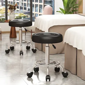  Современная простая салонная мебель, железные парикмахерские кресла, Парикмахерский салон, специальное парикмахерское кресло, многофункциональный вращающийся шкив для косметического стула