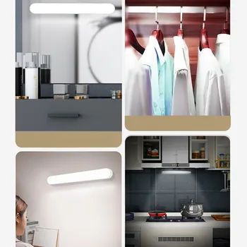  Портативные подвесные магнитные лампы 5 В USB 30 см, Светодиодная лампа для макияжа, Перезаряжаемый сенсорный выключатель, Лампа для туалетного столика