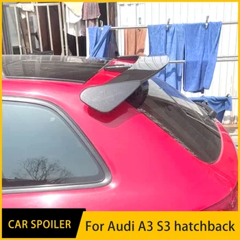  Крылья автомобильного спойлера на задней крыше багажника для хэтчбека Audi A3 S3 2005 06 07 08 09 10 11 12 13 14 15 Аксессуары из АБС-пластика Black Carbon