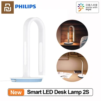  Youpin Philips Smart LED Настольная Лампа 2S С Регулируемой Яркостью Двойной Источник света 13 Вт RA90 Защита Глаз Настольная лампа Mijia App Control Night Lamp