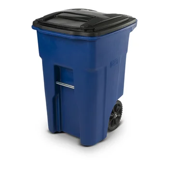  Мусорное ведро с колесиками и крышкой, синее, 48-галлонное мусорное ведро Для кухни, автомобильное мусорное ведро