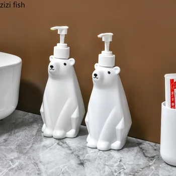  Пластиковый флакон лосьона для мытья тела в форме белого Медведя, Бутылочки для дезинфицирующего средства для рук и шампуня для домашней ванной комнаты, портативный дозатор мыла