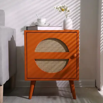  Шкаф Ins room из ротанга в скандинавском минималистском стиле, прикроватные тумбочки для хранения вещей в интернет-семье знаменитостей, прикроватные тумбочки для спальни