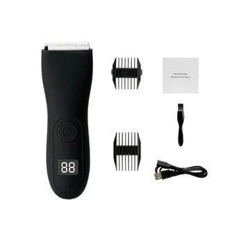  Электрический триммер для волос в паху, Бритва для ухода за телом для мужчин, водонепроницаемые ножницы для влажной/сухой стрижки бороды для мужского лица