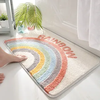  Дизайн в стиле Rainbow Custom INS Мягкий коврик для ванной, водопоглощающий нескользящий коврик для спальни, коврик для ванной комнаты, ковер для машинной стирки при входе