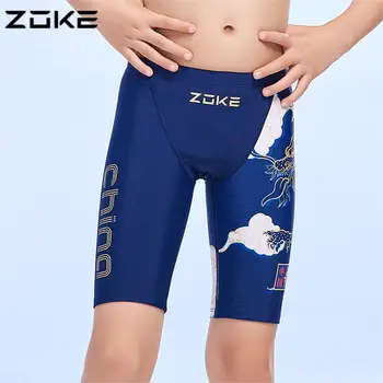  Zoke Boys Swimming Trunk Профессиональные тренировочные купальники Детские шорты для плавания Быстросохнущие подростковые плавательные Пляжные брюки