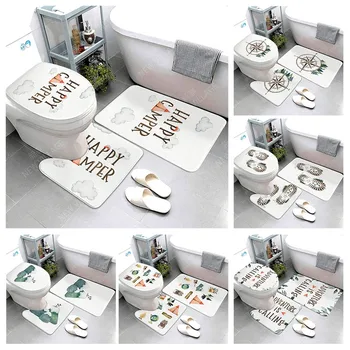  Противоскользящий коврик для ванной, растительный коврик для ванной, коврик для душа, Декоративный впитывающий коврик для ног, коврик для ванной, туалета, boho Nordic leaf