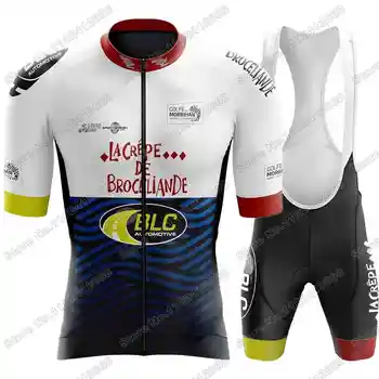  2023 Team La Crepe de Broceliande-BLC Велоспорт Джерси Комплект Летней Велосипедной Одежды Мужчины Дорожный Велосипед Рубашка Костюм Велосипедный Нагрудник Шорты