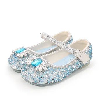  Обувь принцессы для девочек, детская обувь с украшением в виде кристаллов, модная обувь на мягкой подошве для девочек
