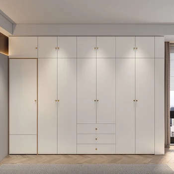  Шкаф в скандинавском стиле, соответствующий цвету, Современный простой шкаф для дома в спальне, встроенный шкаф для хранения вещей, шкаф-купе