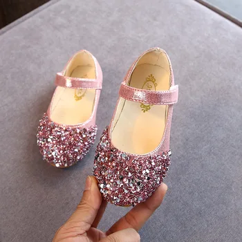  2023 Новая детская обувь, обувь принцессы для девочек, блестящая детская танцевальная обувь, повседневные сандалии для маленьких девочек