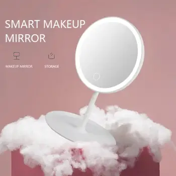  Зеркала Зеркальная лампа Настольное Зеркало Зеркала для макияжа с поворотом на 90 ° Подарочное Косметическое увеличение для ванной комнаты со светодиодной подсветкой