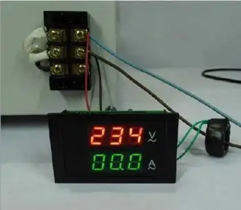  Тестер переменного тока с Двойным дисплеем AC 100V ~ 300V/ 200A Светодиодный Измеритель напряжения/Тока AC 110V 220V Вольтметр Амперметр 2в1 Цифровой мультиметр