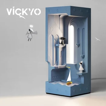  Креативная настольная лампа VICKYO Nordic, светодиодная настольная лампа, прикроватный ночник Monument Valley Для гостиной, спальни, домашнего освещения и декора