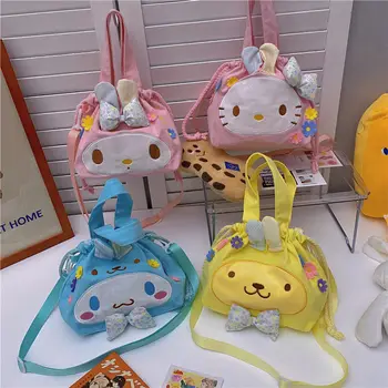  Sanrios Kawaii Аниме Hello Kitty My Melody Cinnamoroll Милая Мультяшная сумка для хранения Портативная Сумка для переноски Косметичка Подарок на День Рождения