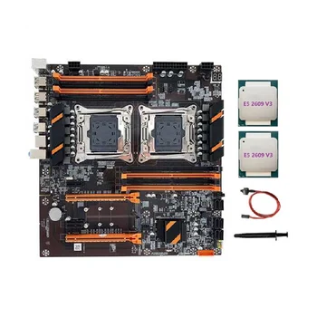  Материнская плата с двойным процессором X99 LGA2011 Поддерживает Материнскую плату с памятью DDR4 ECC + Процессор 2XE5 2609 V3 + Кабель переключения + Термопаста