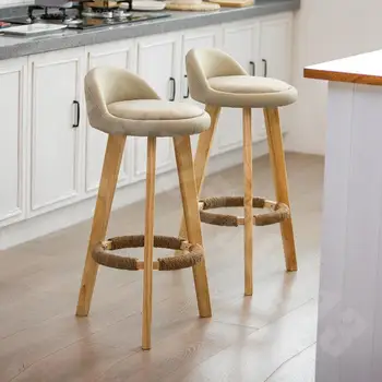  Барный стул из массива дерева, современный простой барный стул, скандинавский креативный барный стул, ретро чайный магазин, высокий стул для дома