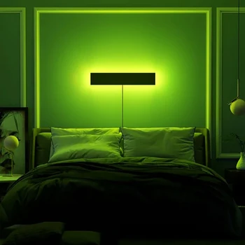  Скандинавский RGB настенный светильник для спальни Светодиодный красочный настенный светильник с дистанционным управлением Настенное бра Домашний Декор Атмосферная лампа
