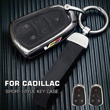  Новый Металлический Замшевый Чехол Soprts Style Car Key Fob Case Cover Bag Shell Для Cadillac ATS XTS XT5 XT4 CT6 XT6 Аксессуары Для Укладки Автомобилей