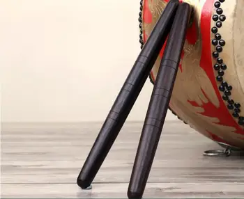 Барабанные палочки из супер черного дерева для танца льва, массивные китайские барабанные палочки (пара) для лодки-дракона