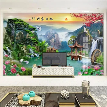  wellyu Пользовательские обои 3d фотообои Китайская живопись Пейзаж Поток Воды Фон Чой обои фрески обои papel de parede