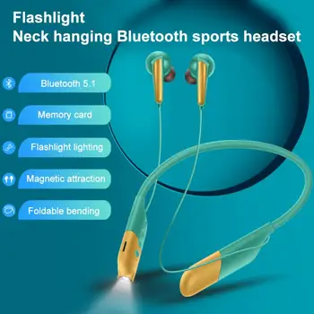  Bluetooth-гарнитура AKZ-R11 Беспроводные наушники-фонарик на шее, телефонные звонки Продолжаются, Поддержка спортивных наушников TF MP3 Type-C