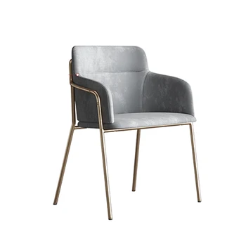  Дешевый Набор роскошных обеденных стульев Nordic Light, Изготовленный на Заказ Современный минималистичный стул со спинкой из фланели Poltrona furniture GY50DC