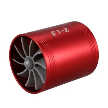  2X Турбонаддув с двойной турбиной, воздухозаборник, газовый вентилятор для экономии топлива для автомобиля (красный)
