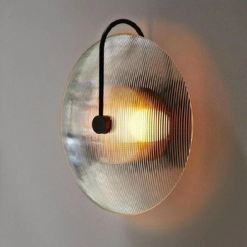  Современный Стеклянный Светодиодный Настенный светильник Creative Stripe Led Гостиная Ванная Комната Прикроватное украшение для спальни Бра Светильник для внутреннего освещения