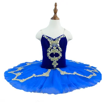  Предпрофессиональные новые продукты, индивидуальный размер, индивидуальный цвет, танцевальная одежда для девочек, 7 слоев балетной пачки королевского синего цвета