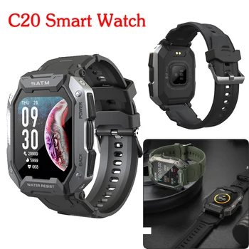  Военные смарт-часы C20 с 1,83-дюймовым Bluetooth-вызовом IP68 5ATM, водонепроницаемые умные часы для занятий спортом на открытом воздухе, пульсометр, монитор кислорода в крови, Умные часы