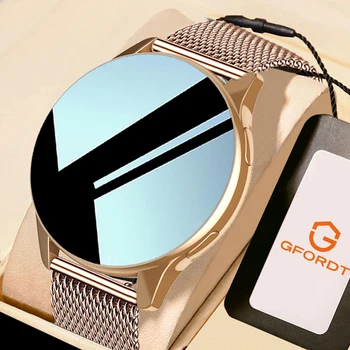  GFORDT 2023 Женские умные часы Мужские 1,28 дюймовый HD экран Bluetooth Часы для звонков Фитнес Браслет Мужские Умные часы с пользовательским циферблатом Женские