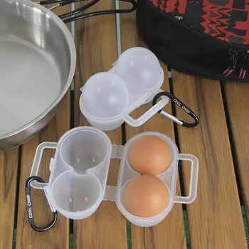  Водонепроницаемая экологичная коробка для яиц с 2 отделениями, Противоизносный лоток для яиц, Прозрачные принадлежности для пикника