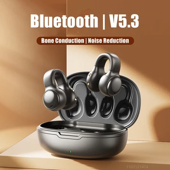  Наушники TWS Wireless Bluetooth 5.3 с костной проводимостью, Стереонаушники с шумоподавлением, водонепроницаемая гарнитура