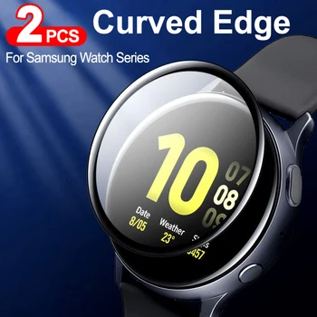  2шт Полноэкранная Защитная Пленка Для Samsung Galaxy Watch Active 1 2 44 мм 40 мм Gear Fit2 30D С Изогнутым Краем, Ультратонкая Мягкая Пленочная Крышка