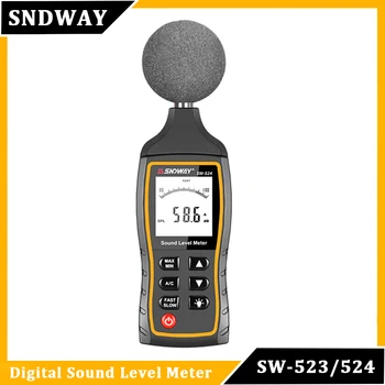  SNDWAY SW 523 524 Измеритель уровня звука детектор от 30 до 130 дБ Цифровой профессиональный децибелометр Измеритель уровня шума децибелометр